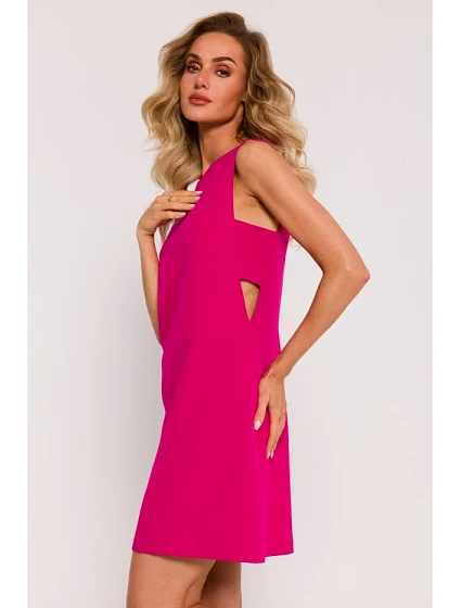 Šaty bez rukávů s  fuchsiová model 19660674 - Moe