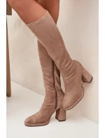 Dámské kozačky na podpatku Béžová model 21791577 - Givana