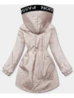 Béžová dámská oversize bunda parka model 17784564 - S'WEST Béžová dámská oversize bunda parka model 17784564 - S'WEST