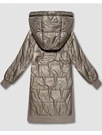 Jednoduchá béžová bunda s ozdobným prošíváním model 21328140 - S'WEST Jednoduchá béžová bunda s ozdobným prošíváním model 21328140 - S'WEST