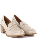 Dámske lordy na podpätku béžové M.Daszynski MR2201D-3A