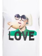 Šaty s potiskem Love ecru