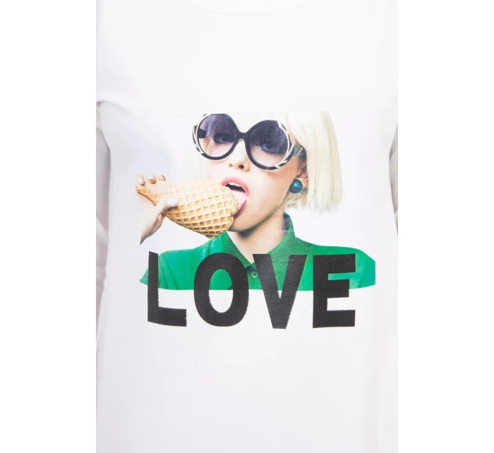 Šaty s potiskem Love ecru