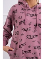 Mikina s nápisom tmavoružová