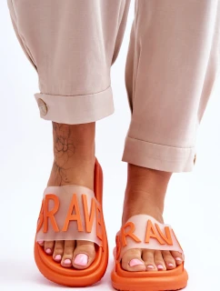 Damskie Klapki Na Platformie Pomarańczowe Brave