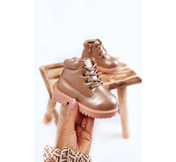 Dziecięce Trapery Botki Złoty Róż Dexter