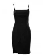 M744 Koktailové mini šaty - čierne