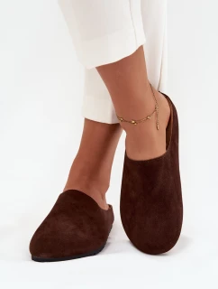 Dámske papuče na platforme - chocolate Sylviane
