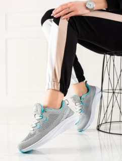 Luxusné dámske šedo-strieborné tenisky bez podpätku