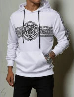 Pánská mikina s kapucí a potiskem bílá Dstreet model 21968216 - FashionStreet