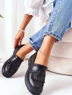 Skórzane Półbuty Loafery Big Star II274100 Czarne