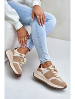 Ocieplane Sneakersy Damskie Skórzane Big Star OO274A317 HI-POLY SYSTEM Beżowe Ocieplane Sneakersy Damskie Skórzane Big Star OO274A317 HI-POLY SYSTEM Beżowe