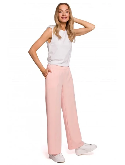 Nohavice s rozšírenými nohavicami M570 - púdrové