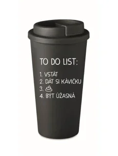 TO DO LIST: BE AMAZING - čierny termohrnček 475 ml