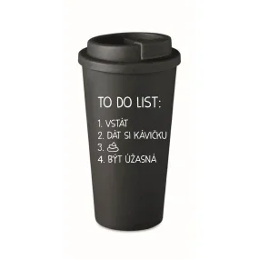 TO DO LIST: BE AMAZING - čierny termohrnček 475 ml