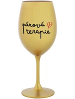 PÁROVÁ TERAPIE - zlatá sklenice na víno 350 ml PÁROVÁ TERAPIE - zlatá sklenice na víno 350 ml