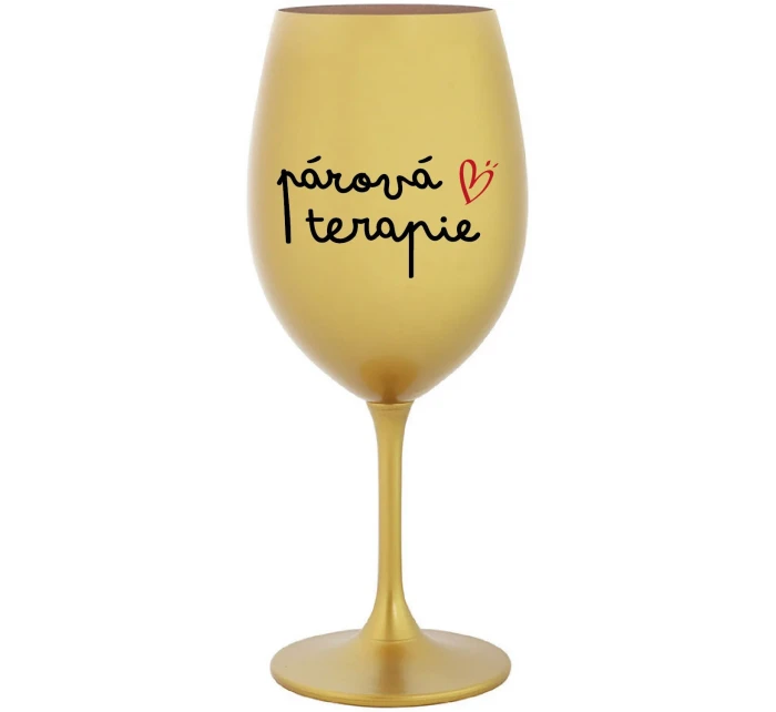 PÁROVÁ TERAPIE - zlatá sklenice na víno 350 ml PÁROVÁ TERAPIE - zlatá sklenice na víno 350 ml