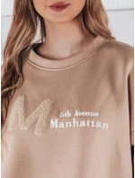 Dámska nadrozmerná mikina AVENUE beige FashionStreet BY1354