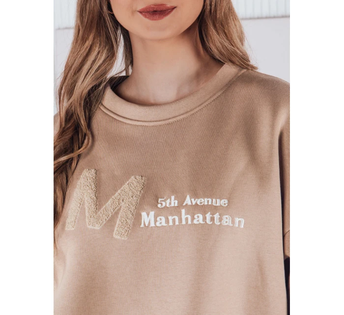 Dámska nadrozmerná mikina AVENUE beige FashionStreet BY1354