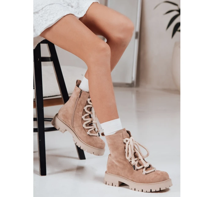 Dámské šněrovací béžové model 21994342 - Dstreet Dámské šněrovací béžové model 21994342 - Dstreet