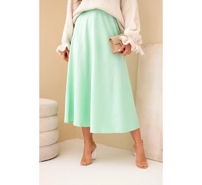 Dámská viskózová rozšířená sukně mátová