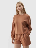 Dámské teplákové šortky s přídavkem model 20437295  hnědé - 4F