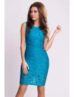 Dámske krajkové šaty EMAMODA modré - Modrá / S - EMAMODA Dámske krajkové šaty EMAMODA modré - Modrá / S - EMAMODA