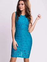 Dámske krajkové šaty EMAMODA modré - Modrá / S - EMAMODA