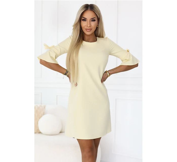 Dámske šaty 217-12 NEVA pastelová žltá - Numoco