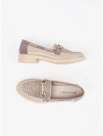 Praktické  mokasíny dámské hnědé bez podpatku