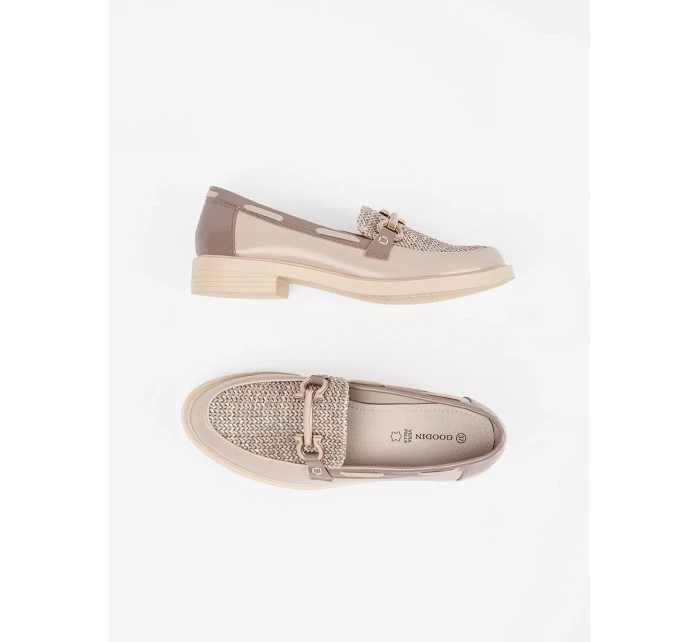 Praktické  mokasíny dámské hnědé bez podpatku