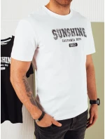 Pánske biele tričko s potlačou FashionStreet RX5374 Pánske biele tričko s potlačou FashionStreet RX5374