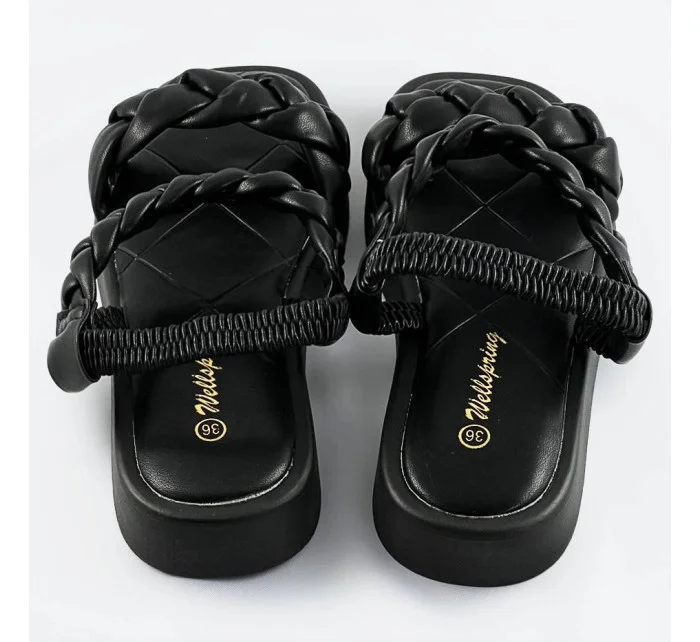 Černé sandály se pásky model 17352419 - WELLSPRING