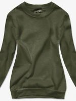 Dámska mikina s rebrovanou manžetou olivová (W01-29)