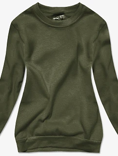 Dámská tepláková mikina v olivové barvě se stahovacími lemy model 21466538 - J.STYLE
