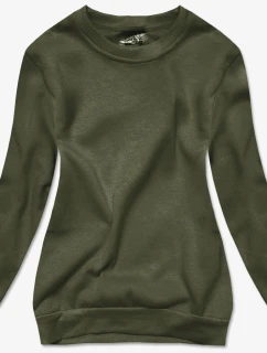 Dámska mikina v olivovej farbe so sťahovacím lemom (W01-29)