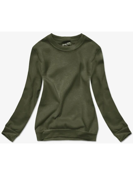 Dámská tepláková mikina v olivové barvě se stahovacími lemy model 21466538 - J.STYLE