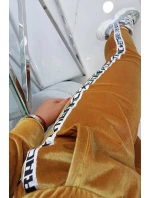 Velúrová súprava s ozdobnými stuhami horčicová Velúrová súprava s ozdobnými stuhami horčicová