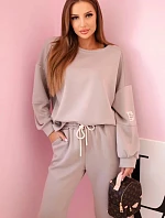 Súprava tepláky + nohavice maslová tkanina tmavo béžová