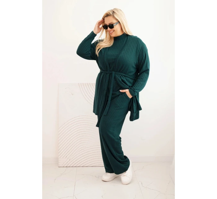 Dámsky 3-dielny set Plus Size tmavo zelená Dámsky 3-dielny set Plus Size tmavo zelená