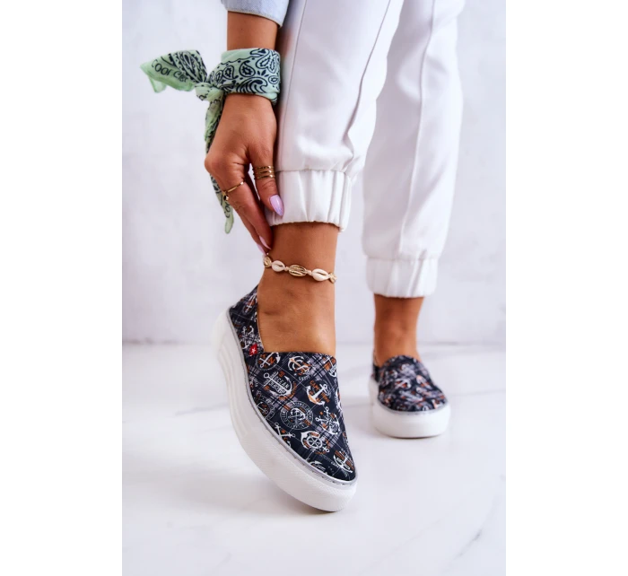 Damskie Tenisówki Slip On Memory Foam Big Star JJ276012 Czarne Damskie Tenisówki Slip On Memory Foam Big Star JJ276012 Czarne