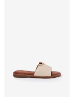 Klapki Damskie Eko Skórzane Z Ozdobnymi Detalami Beżowe Mevith Klapki Damskie Eko Skórzane Z Ozdobnymi Detalami Beżowe Mevith
