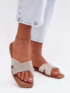 Dámské ploché stříbrné s kamínky model 21997971 - Boto