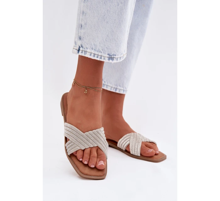 Dámské ploché stříbrné s kamínky Zinnia Dámské ploché stříbrné s kamínky Zinnia