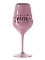 PÁTEK - světle růžová nerozbitná sklenice na víno 470 ml