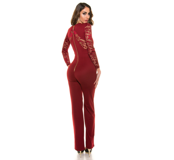 Sexy Koucla long sleeve overall with lace