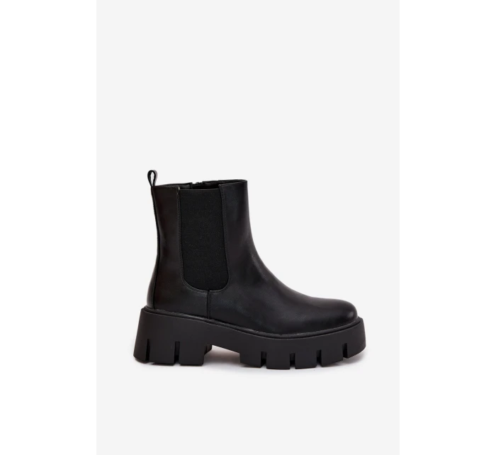 Dámské kotníkové boty s zipem Eko kůže Černé model 21709271 - Boto Dámské kotníkové boty s zipem Eko kůže Černé model 21709271 - Boto