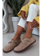 Kožené semišové polobotky Barefoot Dámské s pásky model 21937593 béžové - Zazoo Kožené semišové polobotky Barefoot Dámské s pásky model 21937593 béžové - Zazoo