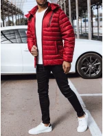 Pánská prošívaná bunda s kapucí červená Dstreet model 21969904 - FashionStreet