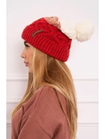 Fleecová čiapka Alice K248 malpberry+ecru Fleecová čiapka Alice K248 malpberry+ecru